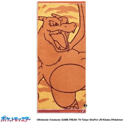 ポケットモンスター PMナンバリング 34cm×80cm ライトレッド フェイスタオル リザードン 69-0232180