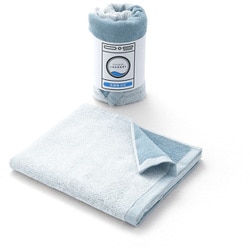 TOWEL LAUNDRY 乾きやすい薄手 45cm×100cm ブルー ミニバスタオル 23-3023180