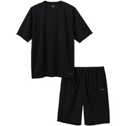 ユニセックス リカバリーウェア 上下セット【半袖・ハーフパンツ】 一般医療機器 血行促進 疲労回復 遠赤外線効果 ルームウェア パジャマ Sサイズ ECLEAR ブラック HCM-RW01SBK