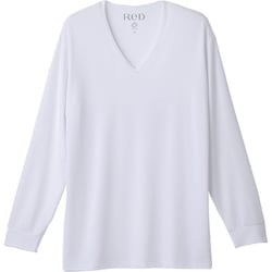ReD バイタルテック Vネック インナーシャツ 長袖 メンズ リカバリーウェア ホワイト Sサイズ 一般医療機器 VW-BA-W20A-S