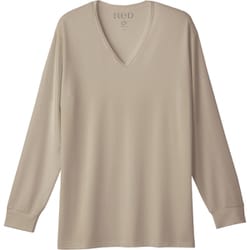 ReD バイタルテック Vネック インナーシャツ 長袖 メンズ リカバリーウェア ベージュ Sサイズ 一般医療機器 VW-BA-V30A-S