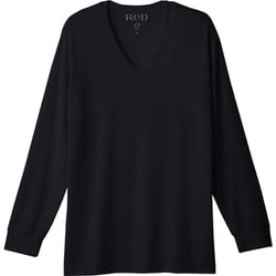 ReD バイタルテック Vネック インナーシャツ 長袖 メンズ リカバリーウェア ブラック Mサイズ 一般医療機器 VW-BA-K90B-M