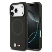 iPhone 17 Pro Max用 BMW マグセーフ対応ケース バックカバー フルラップマグセーフ対応ケースにメタルロゴ 落ち着きのあるデザイン ブラック BMHMP17X25PFWSMK