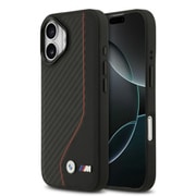 iPhone 17用 BMW マグセーフ対応ケース バックカバー カーボンとメタルロゴ スピード感のあるデザイン ブラック BMHMP17S25PCCSCKR