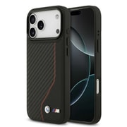 iPhone 17 Pro Max用 BMW マグセーフ対応ケース バックカバー カーボンとメタルロゴ スピード感のあるデザイン ブラック BMHMP17X25PCCSCKR