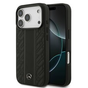 iPhone 17 Pro用 Mercedes マグセーフ対応ケース 本革 バックカバー 背面中央下部にメタルロゴを配置 高級感あるデザイン ブラック MEHMP17L25RLDLKH