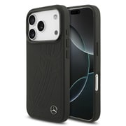 iPhone 17 Pro用 Mercedes マグセーフ対応ケース 本革 バックカバー 背面右側下部にメタルロゴを配置 高級感あるデザイン ブラック MEHMP17L25ROOLK