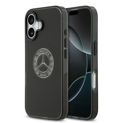 iPhone 17用 Mercedes マグセーフ対応ケース PC/TPU バックカバー 背面中央部にヴィンテージロゴ配置 ブラック MEHMP17S25HTVILK