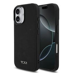 iPhone 17用 TUMI マグセーフ対応ケース 本革 バックカバー フチ高設計 ブラック TUHMP17SRBAK
