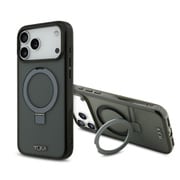 iPhone 17 Pro Max用 TUMI マグセーフ対応ケース バックカバー フチ高設計 スマホリング&スタンド機能 ブラック TUHMP17XSSFK