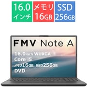 ノートパソコン/FMV Note Aシリーズ/16型/Core i5 1335U/メモリ 16GB/SSD 256GB/Windows 11 Home/Microsoft 365 Personal(24か月版)+Office Home & Business 2024/ブライトブラック FMVA53K3BA