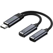 2in1 Type-Cイヤホン変換アダプター グレー FS-CCDACPD-GY