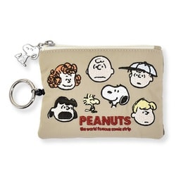 SPZ-3814 PEANUTS スヌーピー ALL刺繍パスポーチ ベージュ