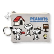 SPZ-3815 PEANUTS スヌーピー ALL刺繍パスポーチ グレー