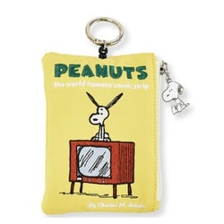 SPZ-3818 PEANUTS スヌーピー ALL刺繍パスポーチ イエロー