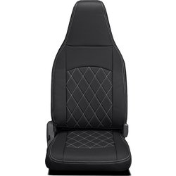シートカバー 全席セット ハイゼットカーゴ / ピクシスバン / サンバーバン ストロングキルト ブラック×ホワイトステッチ 45EDK6602X02KW
