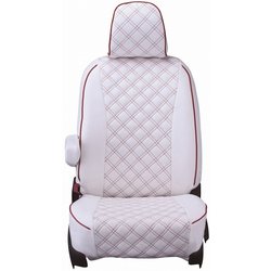 シートカバー 全席セット ノア / ヴォクシ― キルト ホワイト×レッドステッチ 15ETC1563W