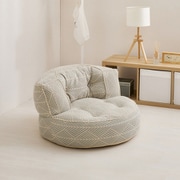 コットン100％のローソファ レトア 円形1P 80X50cm グレー