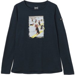 Wダックスフンドパーティーロングスリーブ レディース カットソー BLUEBERRY（W55） Sサイズ SNWP04083