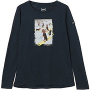 Wダックスフンドパーティーロングスリーブ レディース カットソー BLUEBERRY(W55) Mサイズ SNWP04083