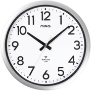 掛け時計 壁掛け時計 アナログ Wi-Fiと接続 無線LAN NTP 時刻を同期 夜間秒針停止 直径42.0cm シルバー W824SMZ