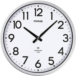 掛け時計 壁掛け時計 アナログ Wi-Fiと接続 無線LAN NTP 時刻を同期 夜間秒針停止 直径50.0cm シルバー W825SMZ