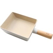 FIKA セラミック 卵焼き器 15cm IH ガス火 対応 こびりつきにくい 可愛い 北欧デザイン ベージュ 白 09000429r