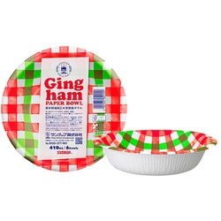 ギンガムペーパーボウル 410ml 6枚入 P4106GIN