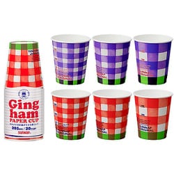 ギンガムペーパーカップ 205ml 20枚入 C2020GIN