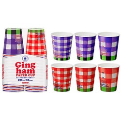 ギンガムペーパーカップ 205ml 50枚入 C2050GIN