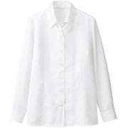 ブラウス シャツ レディース 開襟 長袖 ホワイト 13号 GBLL-1251-A1-13