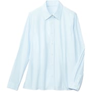 ブラウス シャツ レディース 長袖 ブルー 15号 GBLL-2209-K6-15