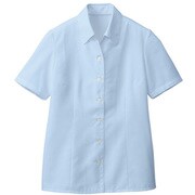 ブラウス シャツ レディース 開襟 半袖 ブルー 11号 GBSL-1251-K1-11
