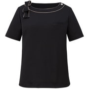 カットソー 半袖 レディース Uネック 事務服 ブラック L GCSL-1907-B9-L
