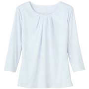 カットソー 七分袖 レディース Uネック 事務服 サックス S GCSL-1970-K1-S
