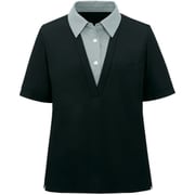 ポロシャツ 半袖 黒 レディース 事務服 ブラック L GCSL-2304-B9-L