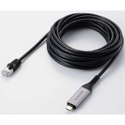 USB Type-C 有線LAN変換ケーブル 1Gbps対応 5m ドライバ不要 ブラック LD-CL1G50BK