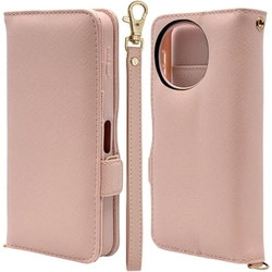 AQUOS sense10用 手帳型ケース カード入れ おしゃれ スタンド機能 シンプル ハンドストラップ付き マグネット式 ライトピンク 9248AS10BHSLPK