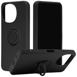 AQUOS sense10用 ソフトケース TPU 落下防止リング付き スタンド機能 ブラック 9254AS10TPRBK