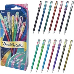 カラーボールペン Dual Metallic デュアルメタリック 1.0mm セット オリジナル＋ファンタジー14色 K110-D14ST