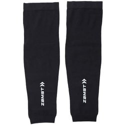 アームスリーブショート（腕用スリーブ 両腕入り 前腕タイプ） スポーツウェア アームカバー ブラック Sサイズ 385891