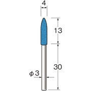 軸付セラミックゴム砥石(ブルーセラミックゴム砥石) R2413