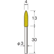 軸付セラミックゴム砥石(ブルーセラミックゴム砥石) R2414