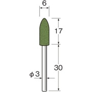 軸付セラミックゴム砥石(ブルーセラミックゴム砥石) R2425