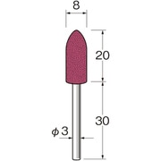 軸付セラミックゴム砥石(ブルーセラミックゴム砥石) R2432