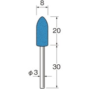 軸付セラミックゴム砥石(ブルーセラミックゴム砥石) R2433