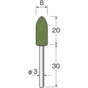 軸付セラミックゴム砥石(ブルーセラミックゴム砥石) R2435