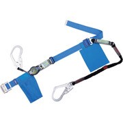 TSUYORON 胴ベルト型墜落制止用器具（巻取タイプ）ランヤード2丁掛け仕様 ロック機構付きロックリトラ・伸縮式ノビロン（BK）青 Sサイズ 幅50MM×長さ長さ1100MM TB2LRL593NV5931BL4BKSJANBP