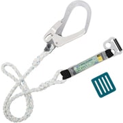 TSUYORON 胴ベルト型墜落制止用器具用ランヤード(ロープタイプ)八つ打ちロープ ショックアブソーバ+B環FL-68・フックFS-93 D環止め(青緑)付き TBL-AB-593C-BG-JAN-BP