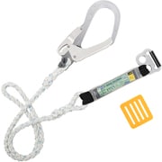 TSUYORON 胴ベルト型墜落制止用器具用ランヤード(ロープタイプ)八つ打ちロープ ショックアブソーバ+B環FL-68・フックFS-93 D環止め(黄)付き TBL-AB-593C-Y-JAN-BP